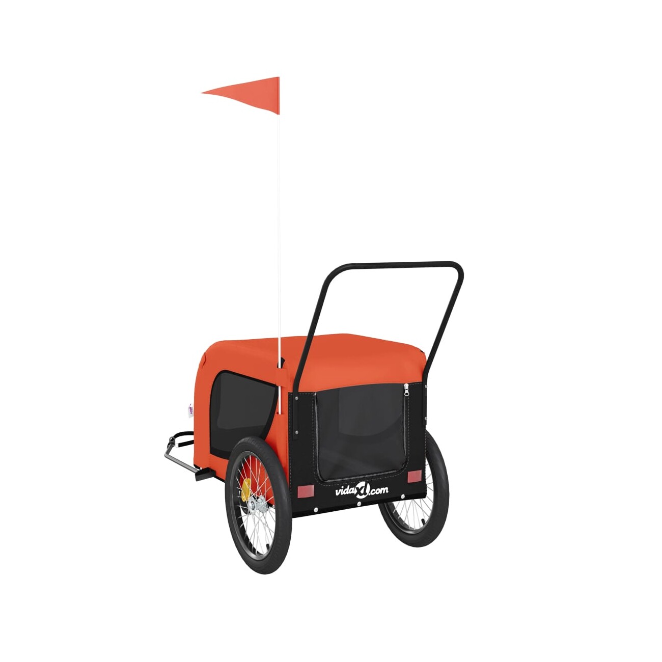 VidaXL Fahrradanhänger Hund 134 x 68 x 74 cm (L x B x H) orange