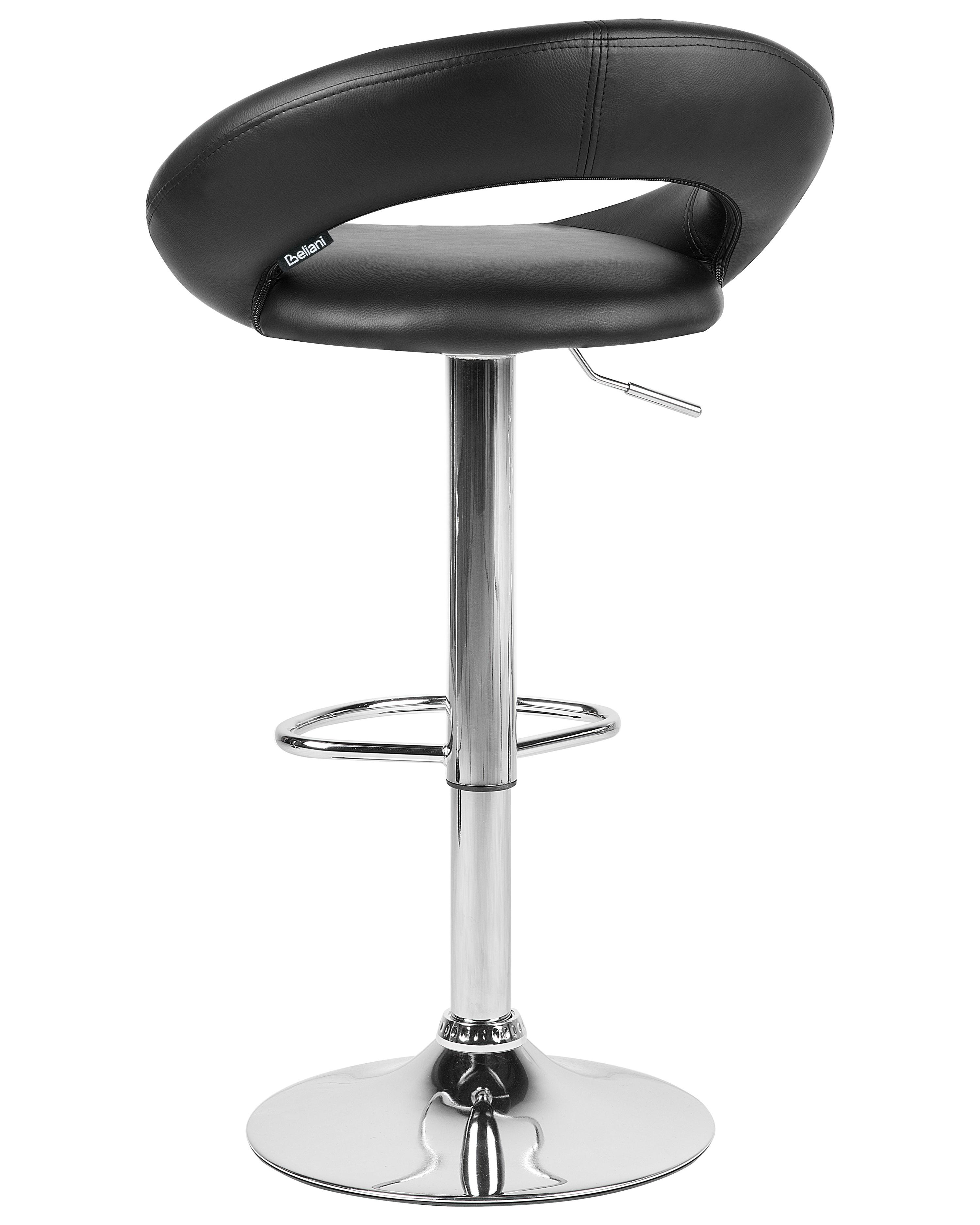 Set van 2 barstoelen PEORIA Kunstleer draaibaar Zwart