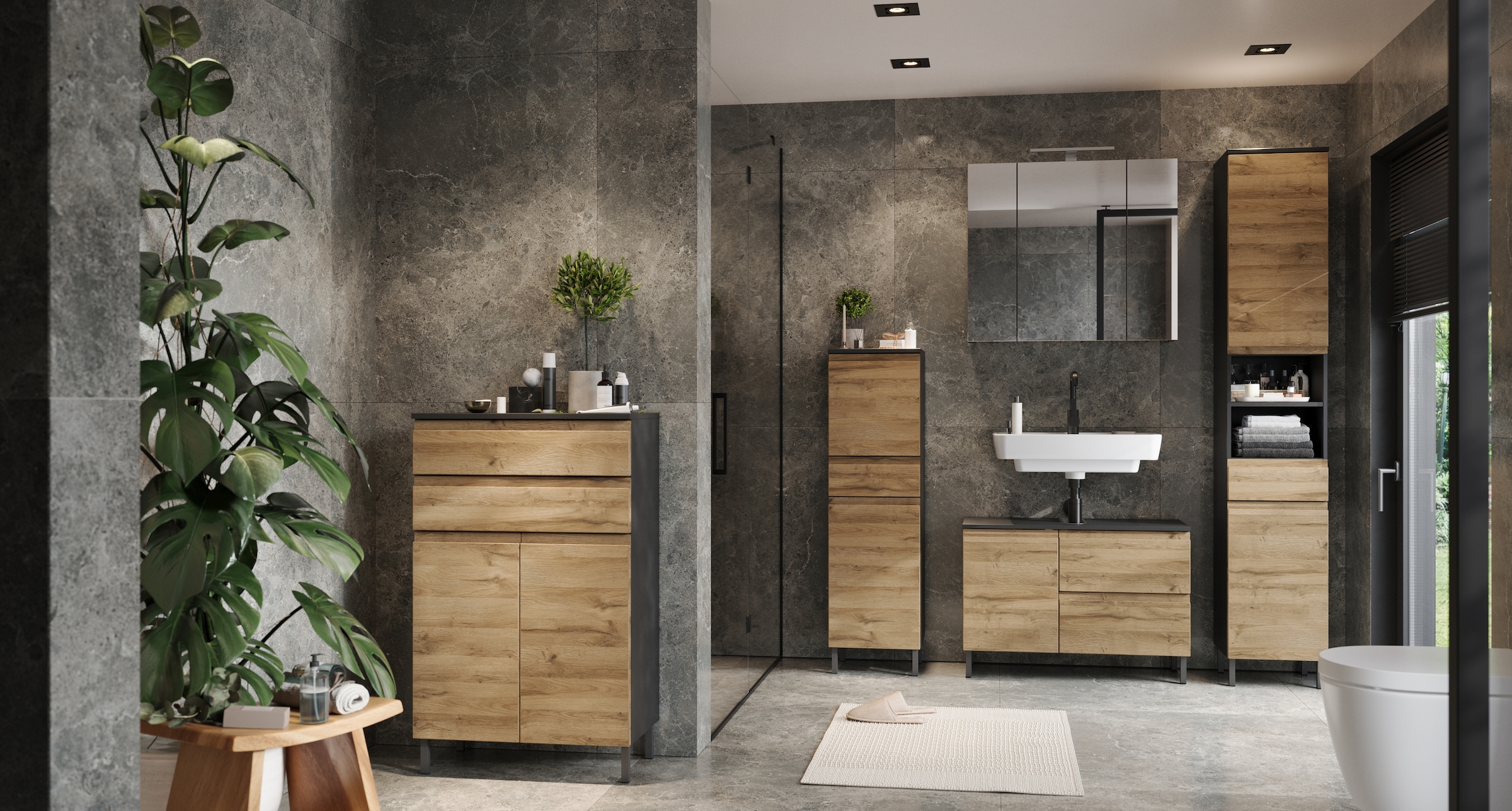 GERMANIA Waschbeckenunterschrank »Scantic« 1 Stk. tlg. mit Siphonausschnitt