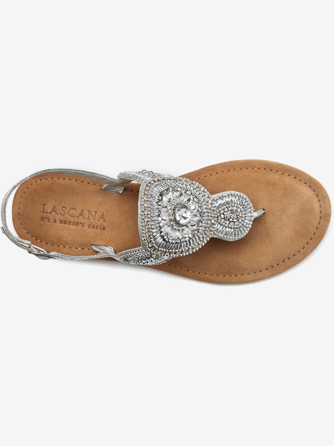 Tongs sandales avec petites pierres fantaisie et perles décoratives