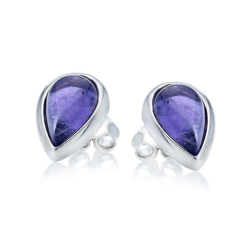 Boucle d'oreille argent 925 Amethyste naturelle