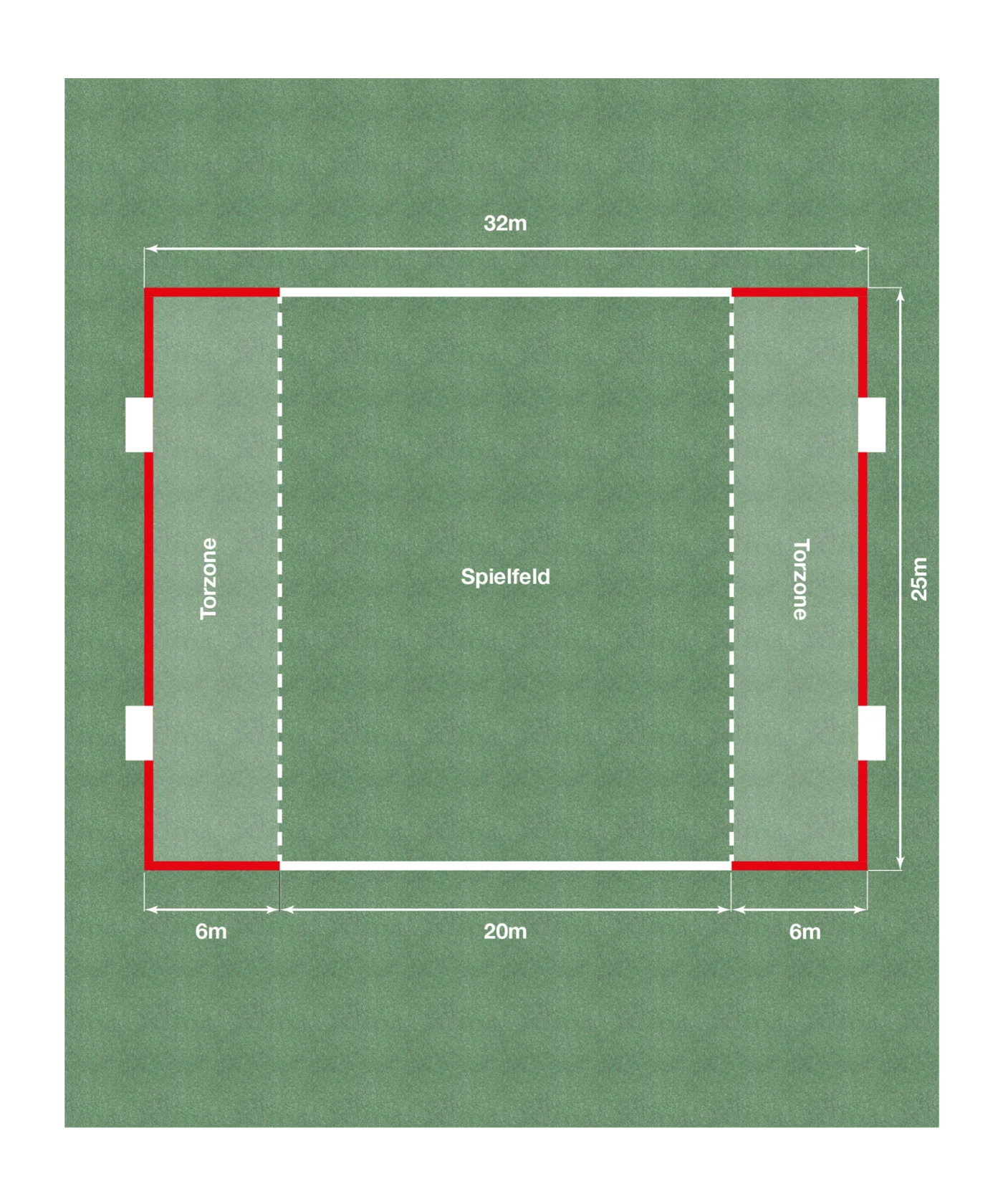 Cawila ACADEMY Spielfeldmarkierung 32x25m | Rot-Weiss | FUNINO Markierungsgurte