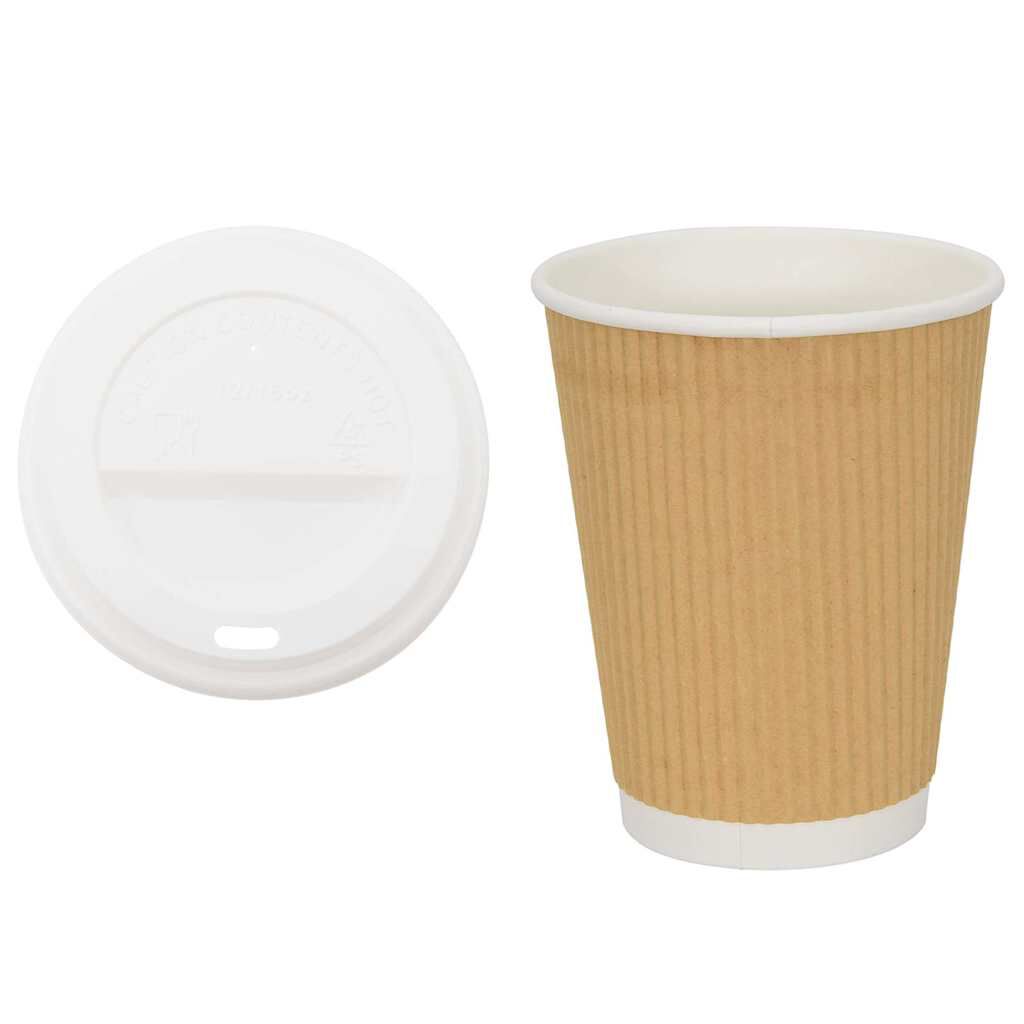 vidaXL Papieren bekers met deksel, 1000 stuks, 400 ml