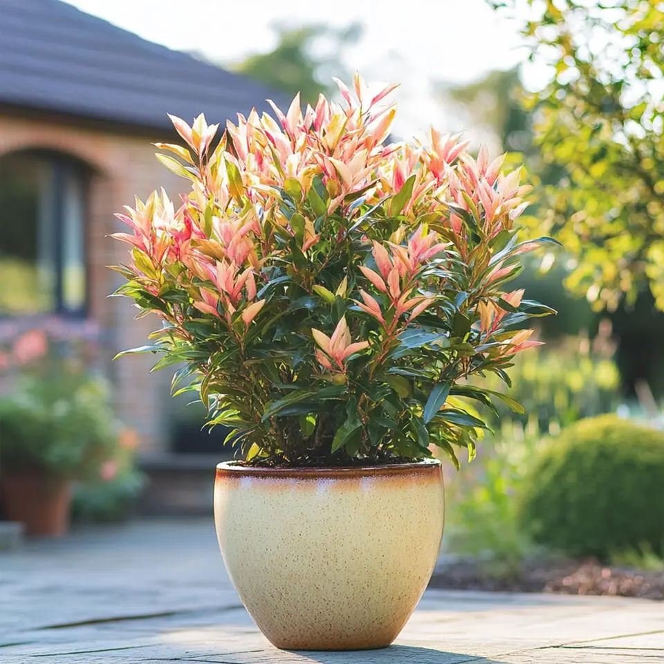 Rotsheide - Set van 4 - Pieris 'Forest Flame' - Hoogte 25-40cm - ⌀17cm
