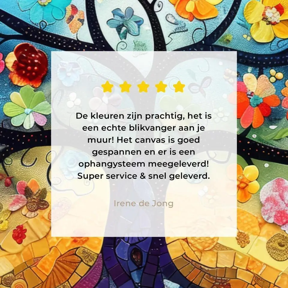 MuchoWow Canvas Schilderij 90x60cm Kunst Levensboom Bloemen