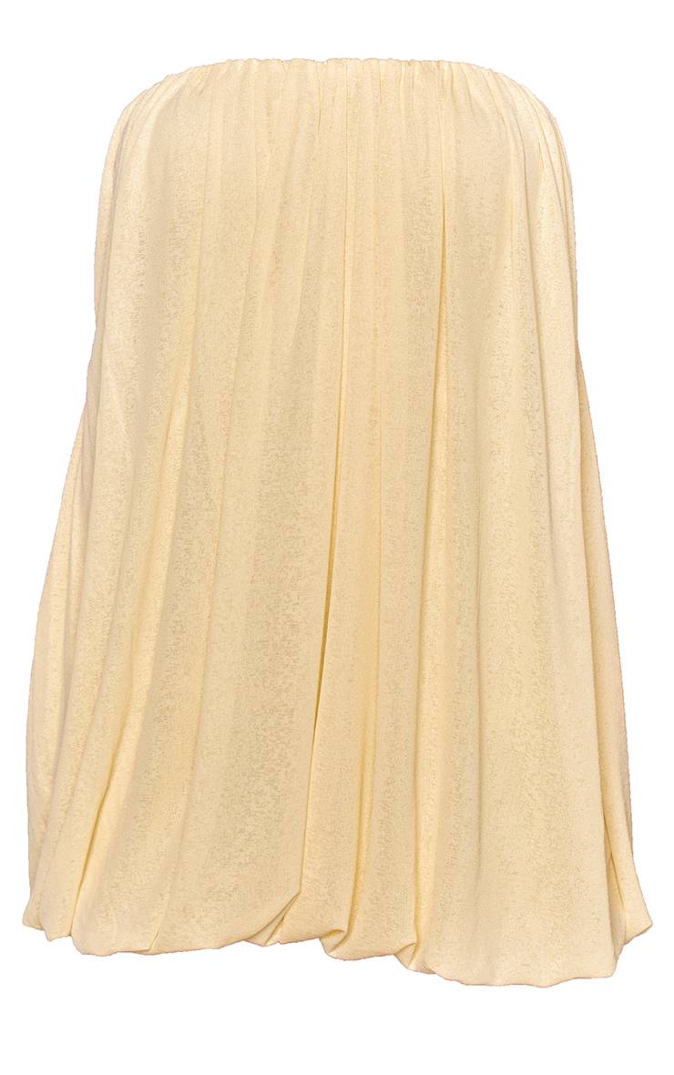 Citron Robe Mini Bouffante À Bandeau En Mousseline