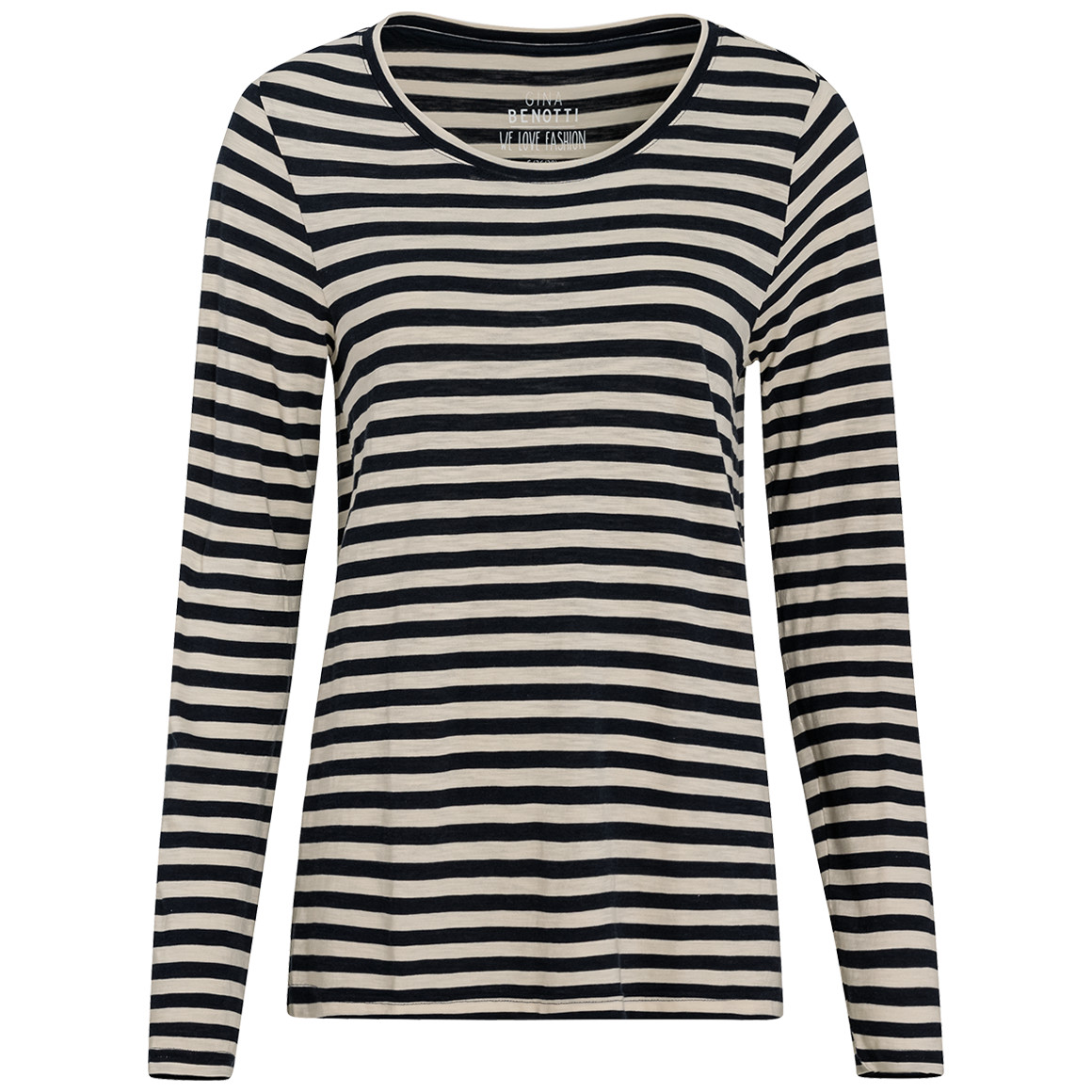 Gina Benotti Damen Langarmshirt im Streifen-Look dunkelblau / creme