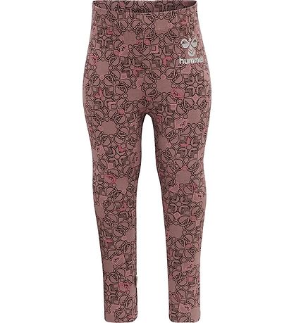 Hummel Leggings - hmlFia - Deep Taupe m. Silber Glitzer