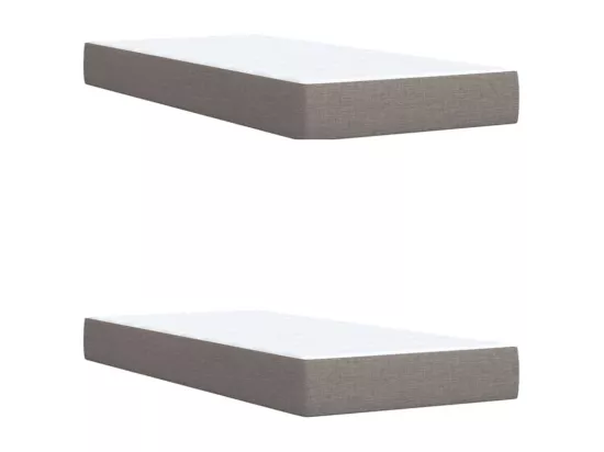 Sommier tapissier avec matelas Taupe 200x200 cm Tissu