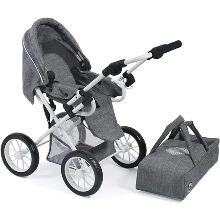 Kombi-Puppenwagen LENI, Jeans Grey