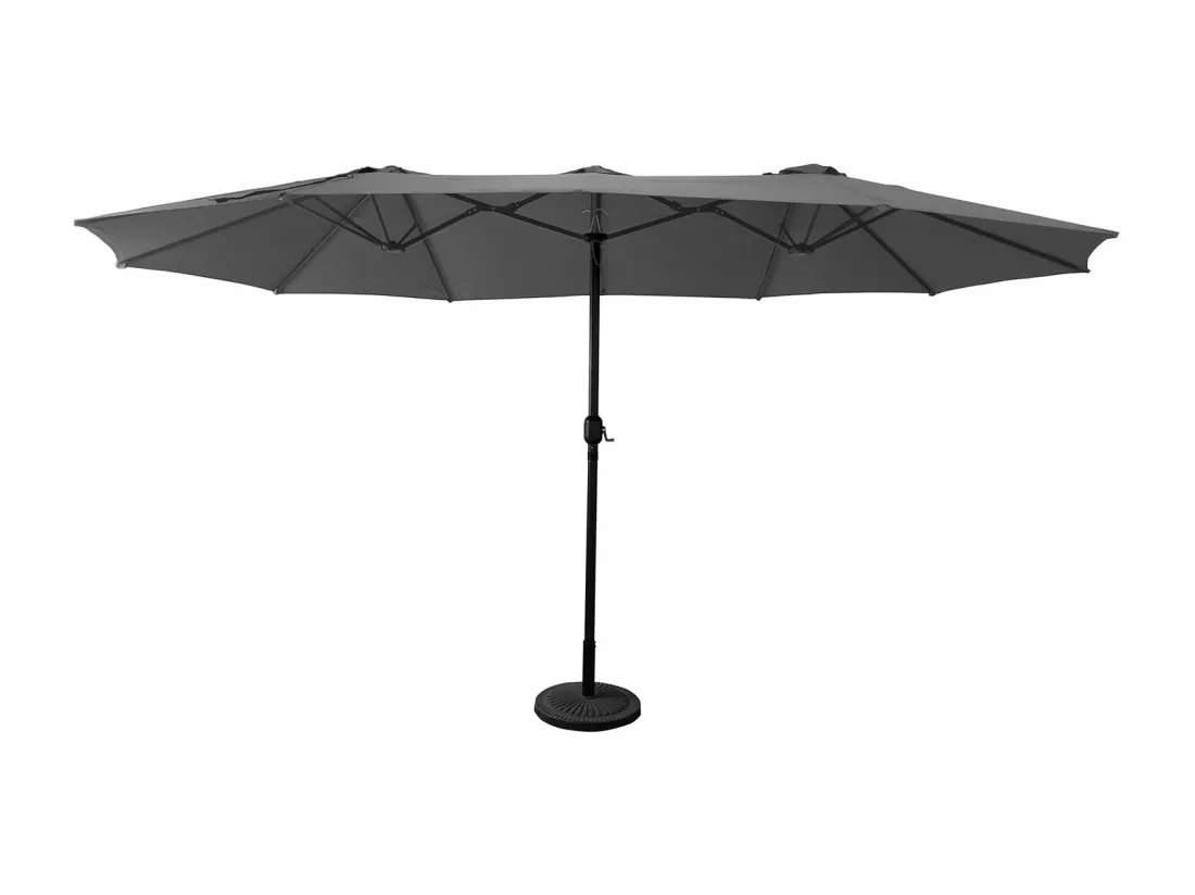 Parasol double 2,7x4,6m LINAI gris - HAPPY GARDEN