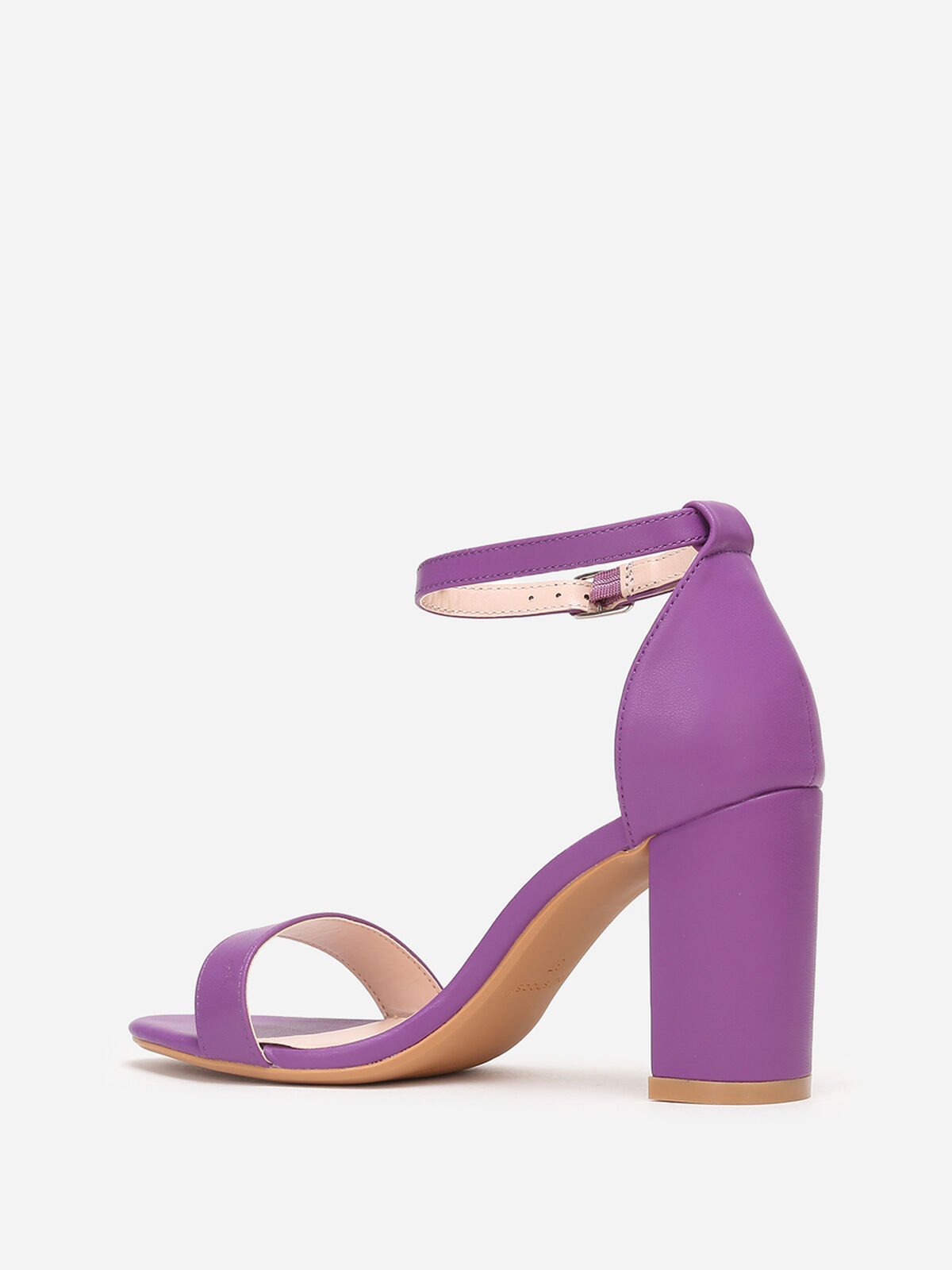 Sandales à bride et talon carrés- Violet