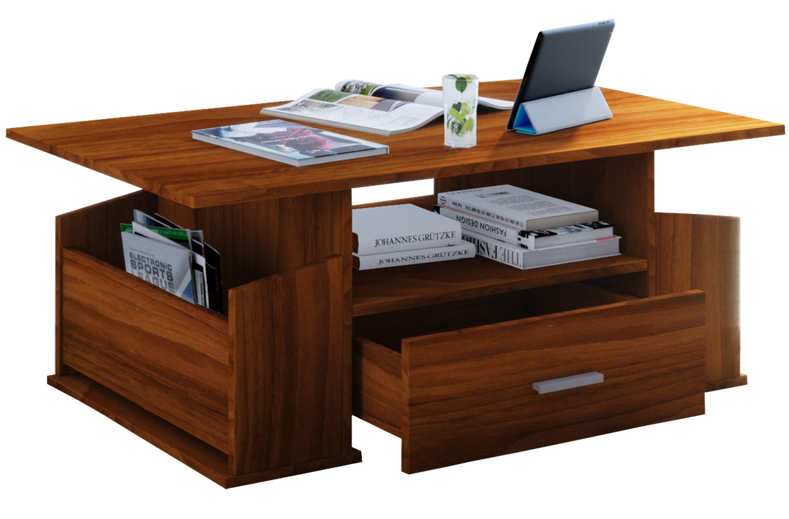 Couchtisch JUNATA - Kern-Nussbaum - 110 cm breit