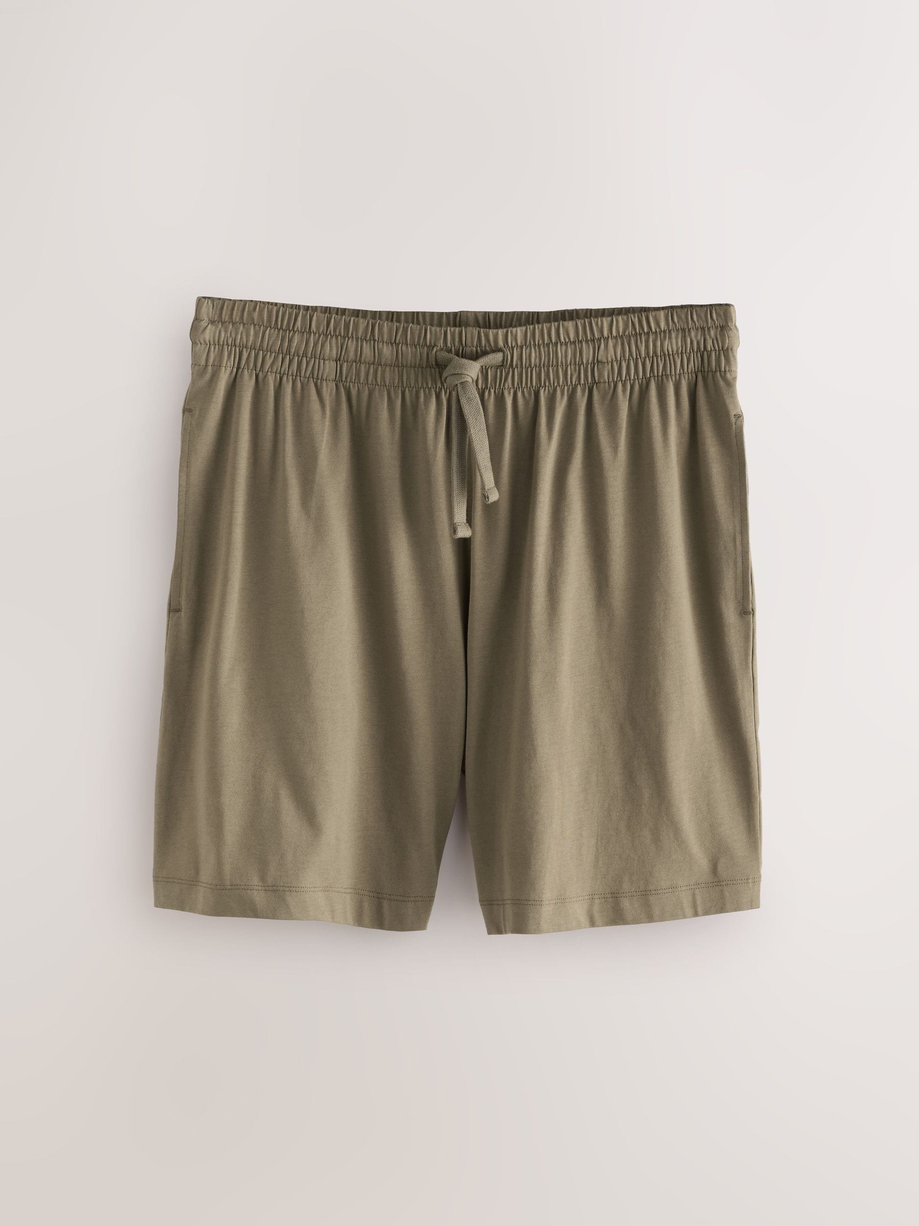 Zwart/Kakigroen/Ecru - Set van 3 jersey pyjamashorts