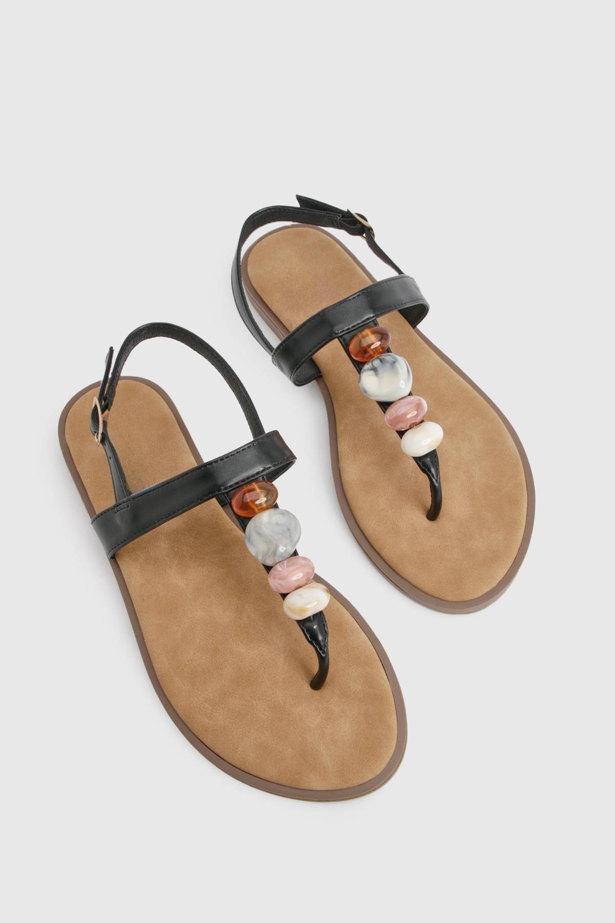 boohoo Sandales À Entredoigt Ornées De Perles