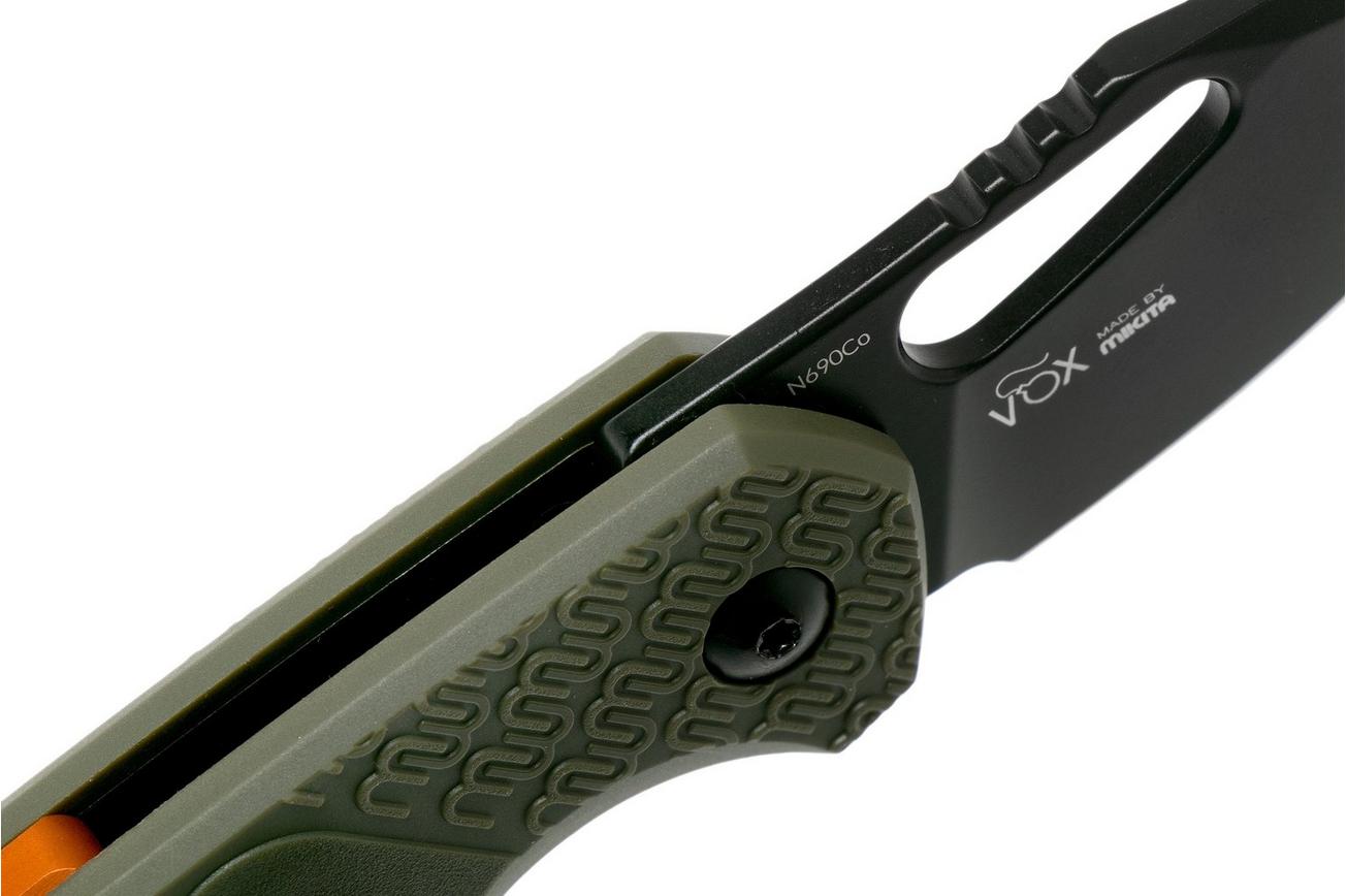 MKM Isonzo FX03-3PGO Clip Point OD Green FRN, Black Blade zakmes, Jesper Voxnaes design