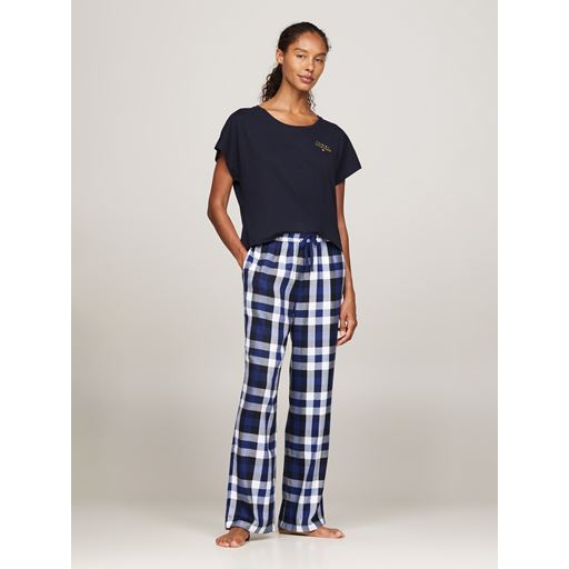 Tommy Hilfiger Flannel Bukser, Heritage Check Midi Blue Ink, L