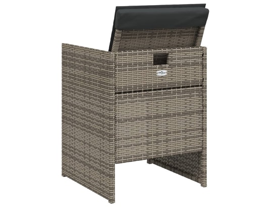 VIDAXL - Chaises de jardin avec coussins lot de 4 gris résine tressée