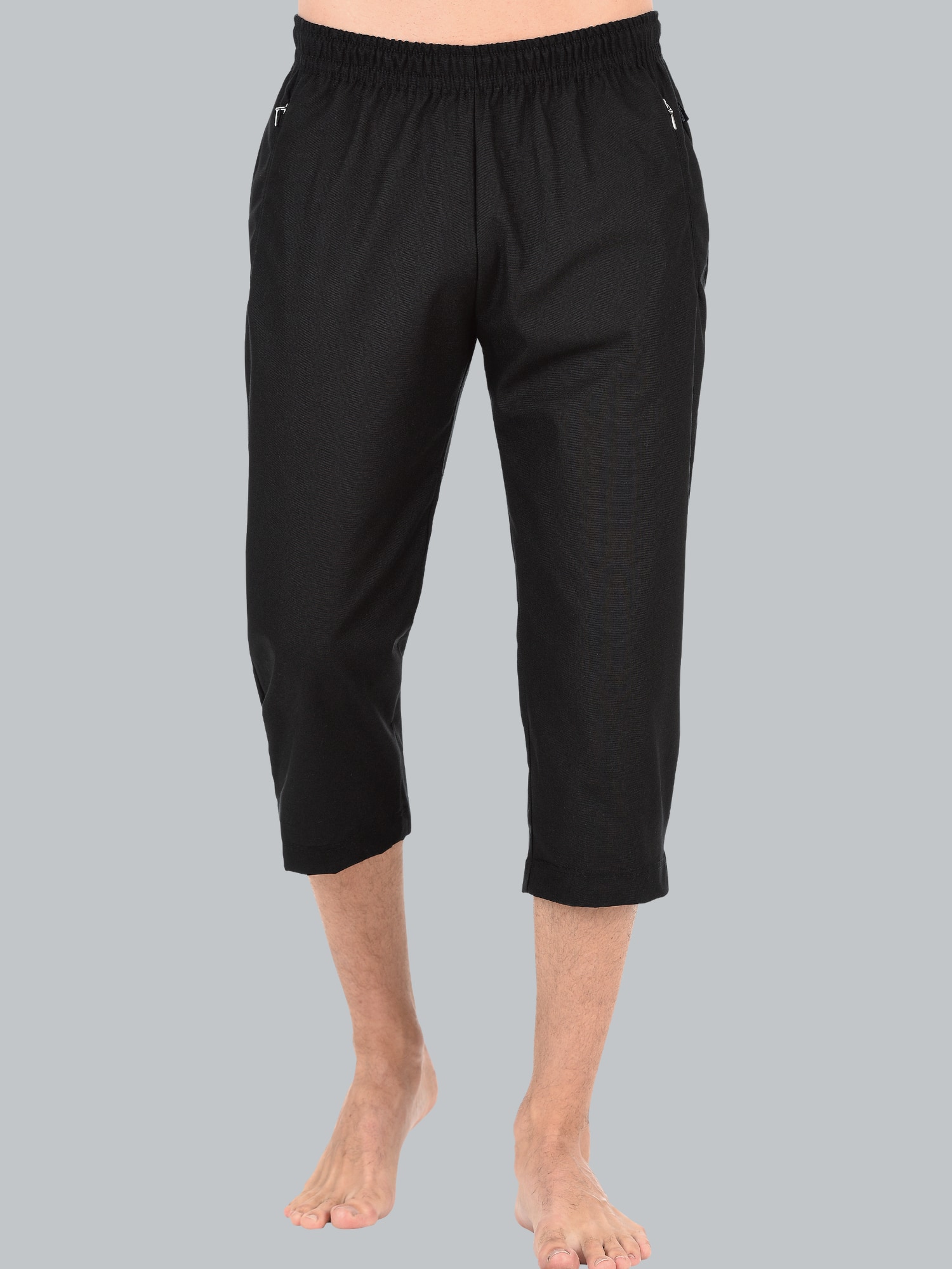 3/4 Freizeithose aus Baumwolle Schwarz