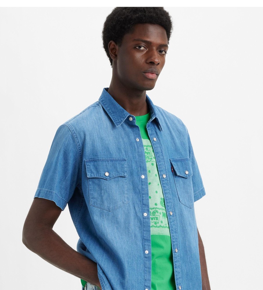 Camisa Levi's Western Relaxed Fit, Azul Escuro