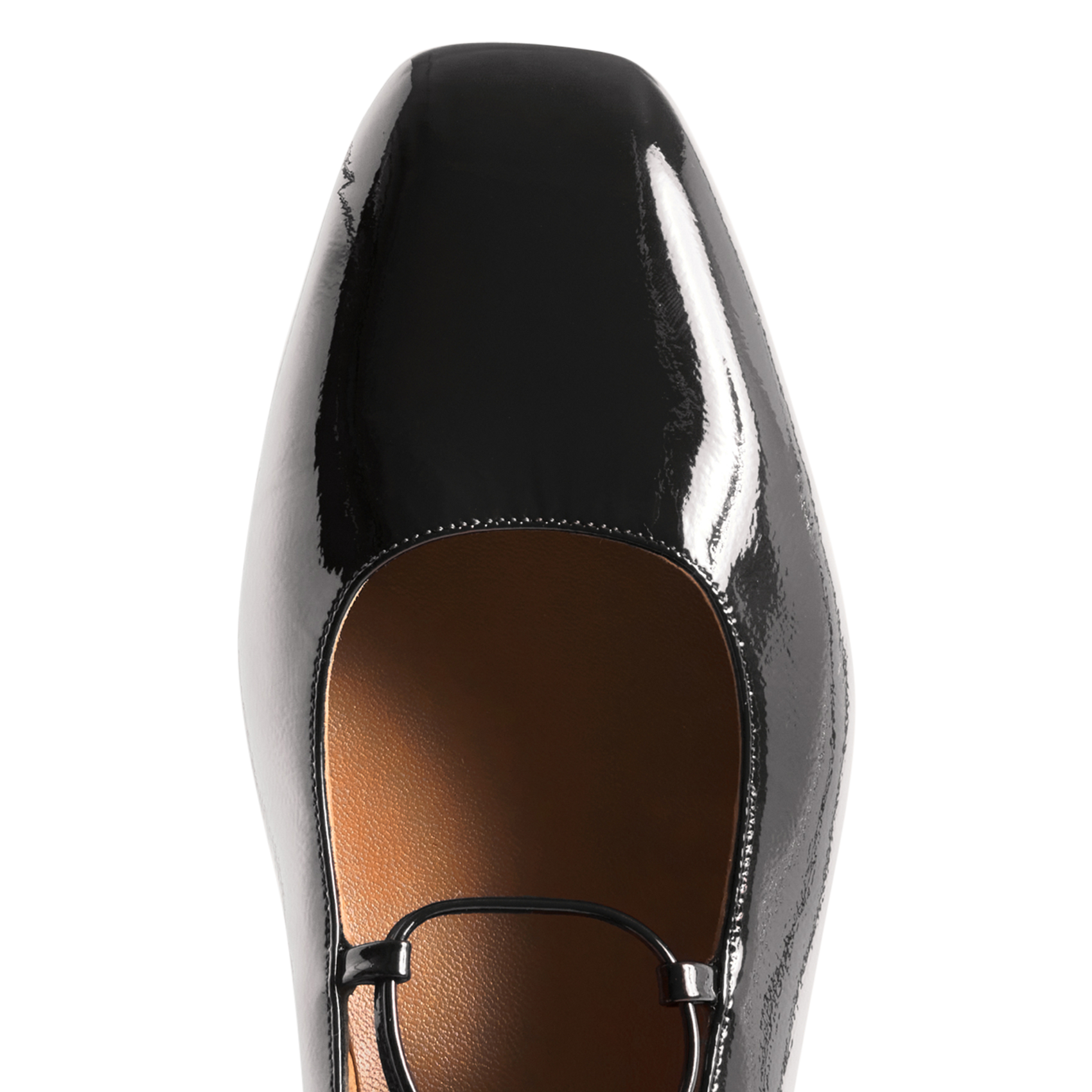 Ballerines en cuir vernis | Noir