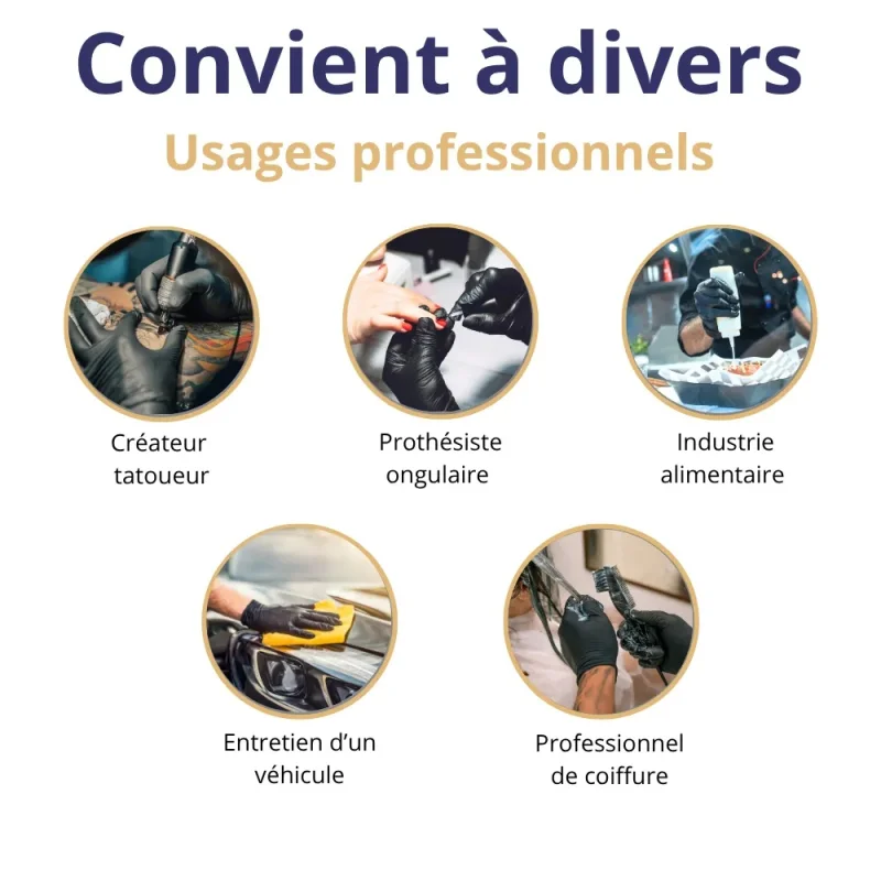 FILFA FRANCE - Gant nitrile non poudré - Noir - Taille M x100
