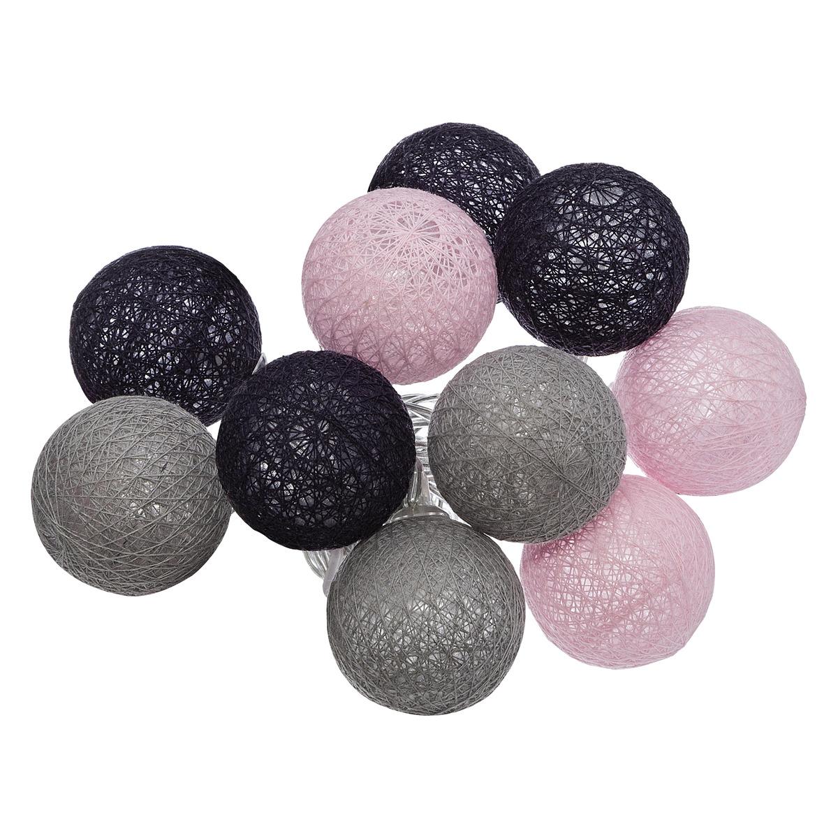 GUIRLANDE TARA PILE 10 BOULES PINKY D.6CM