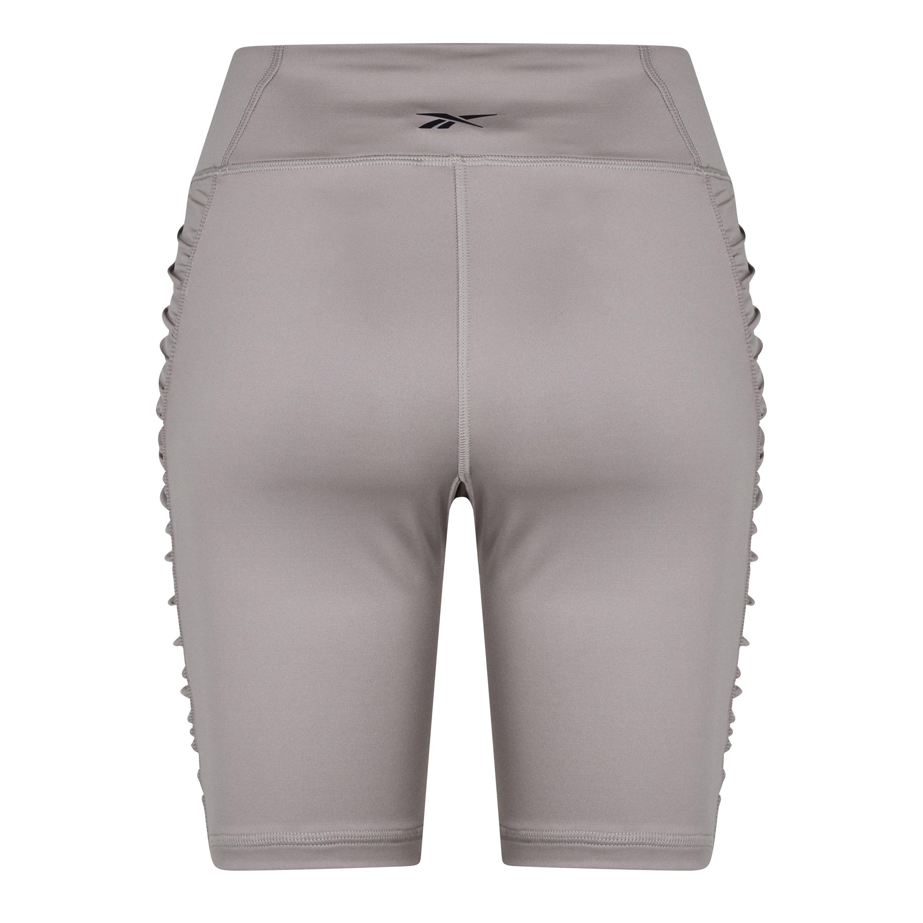 Reebok Studio Ruched High Rise Legging Shorts Womens Gym