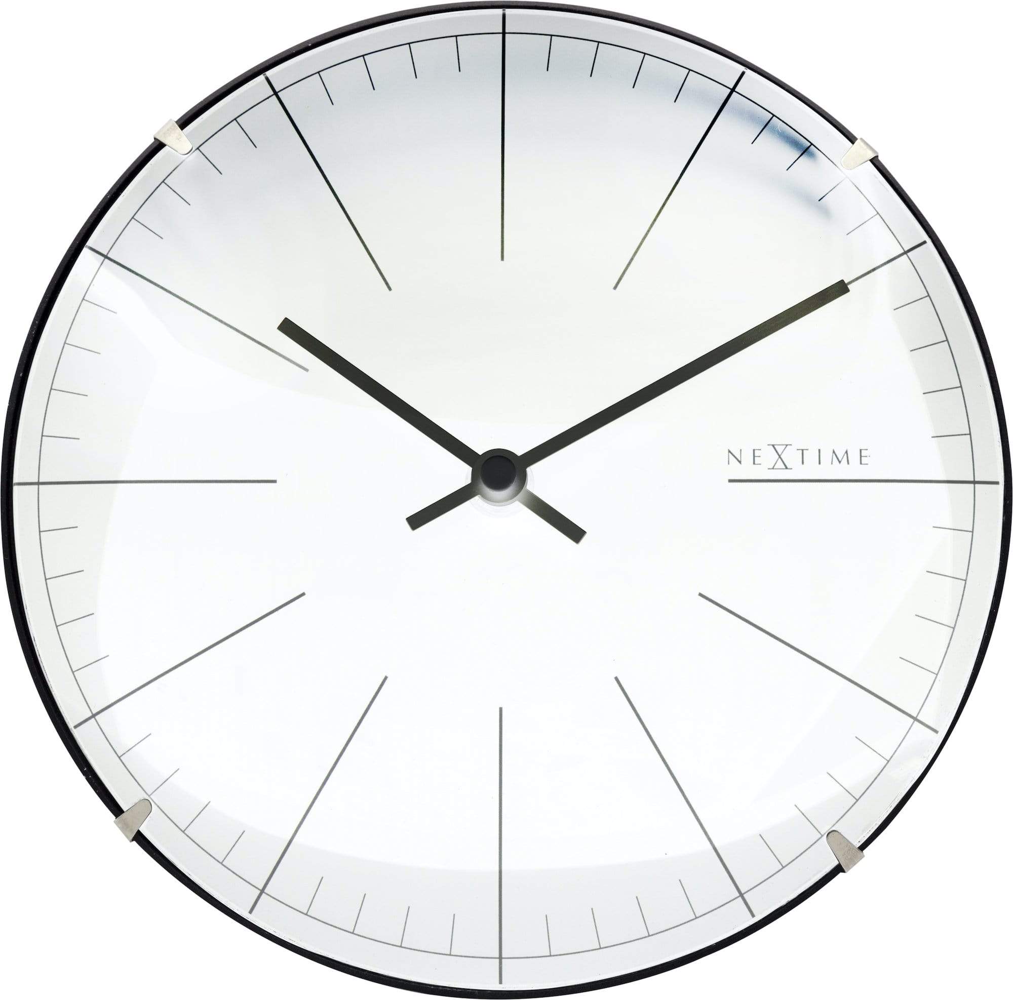 NeXtime - NeXtime - Wandklok|Tafelklok- 20cm- Glas- Wit- 'Big Stripe