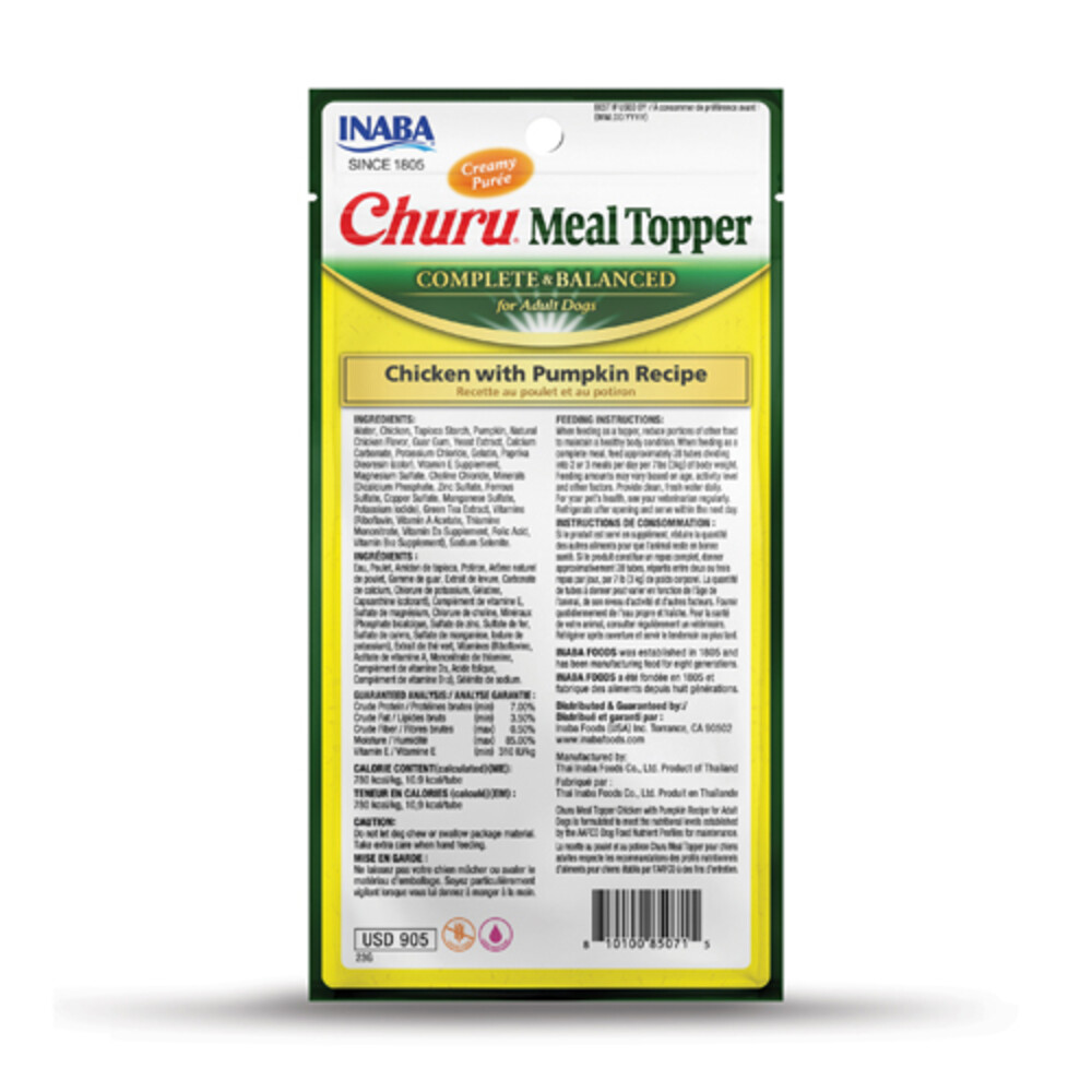 Inaba Churu Meal Topper Hondenvoer Chicken & Pumpkin4 x 14 gr