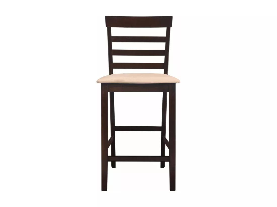 Set table et 4 chaises de bar en bois coloris marron