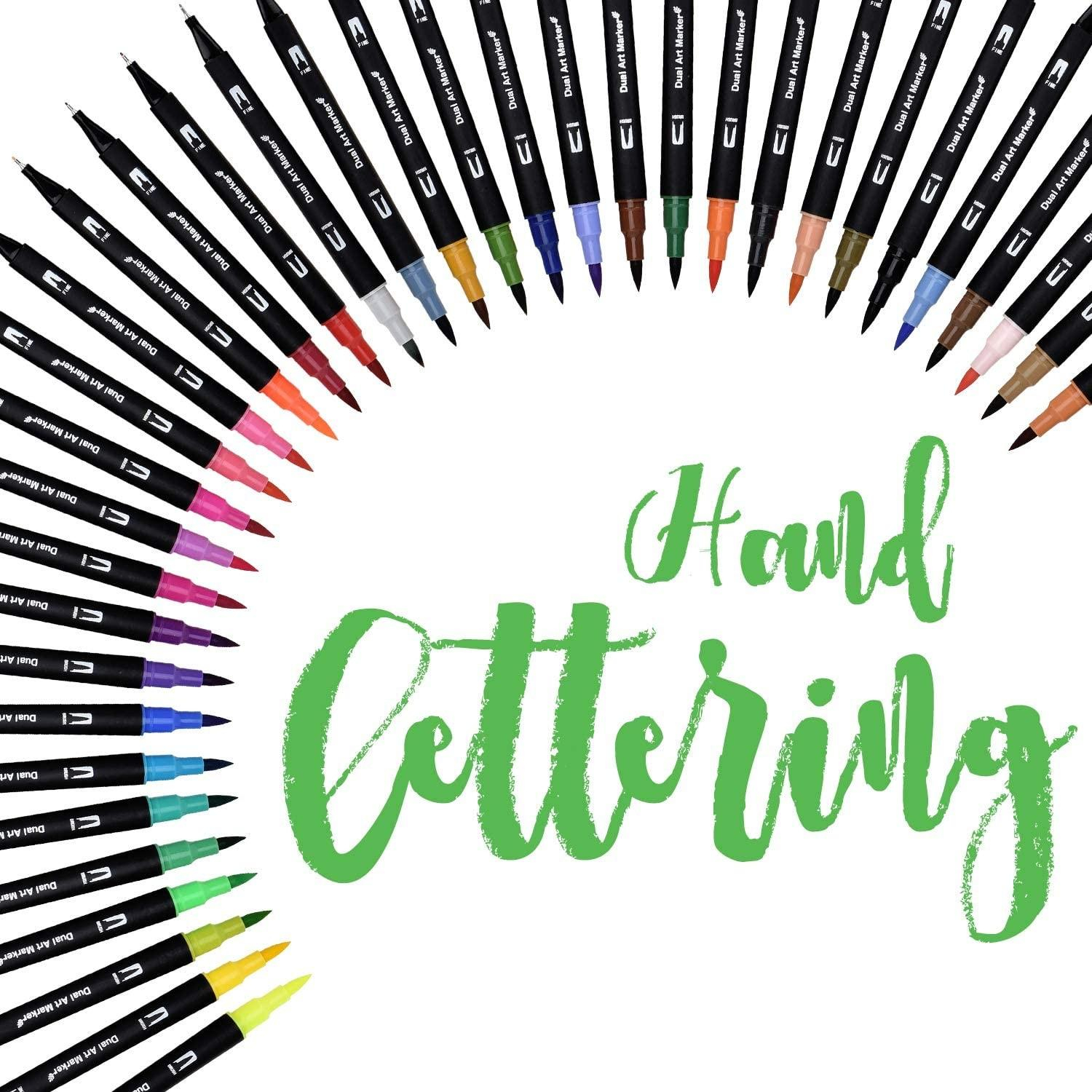 (36er Set) Künstler Doppelspitz Mal Filzstifte Dual Brush Pen Fineliner / Handlettering Stifte