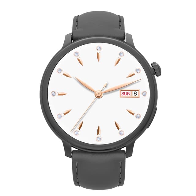 Smartwatch med puls-, blodtryks- og iltovervågning i blodet Hvid