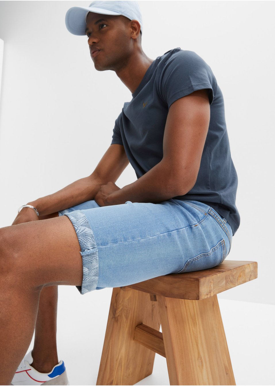 Bermuda en jean extensible, Regular Fit