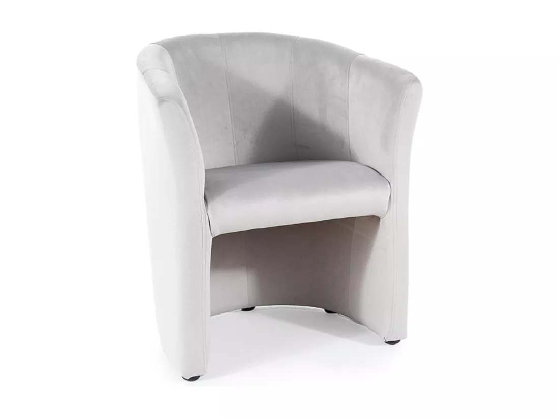 Fauteuil cabriolet confort velours gris clair Tisso