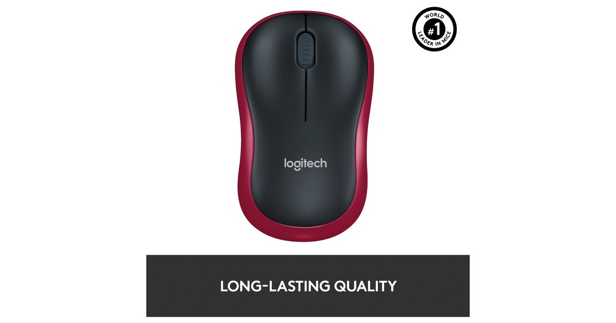 LogitechWireless Mouse M185  (Rood, Retail)