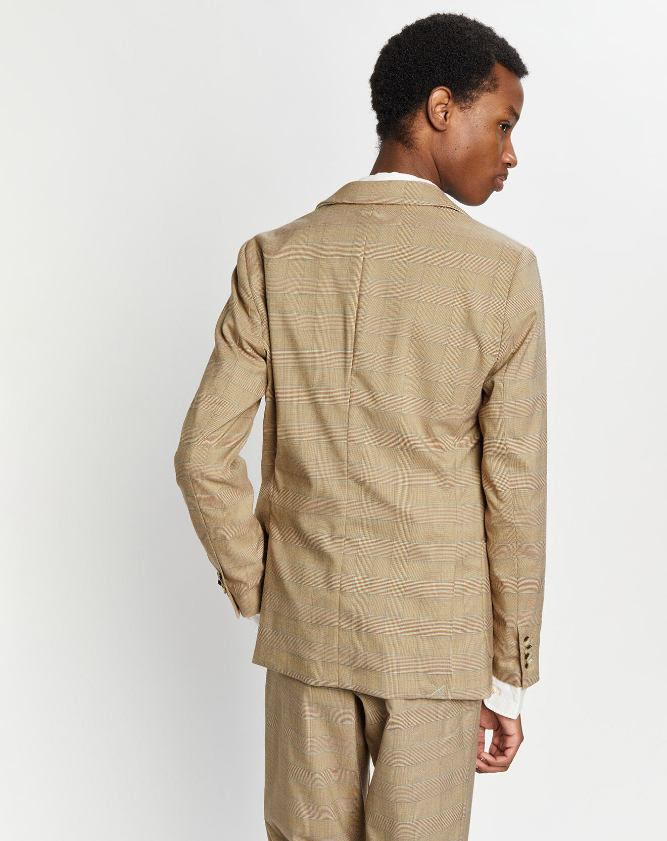 Scotch & Soda Blazer ajusté à carreaux marron/beige