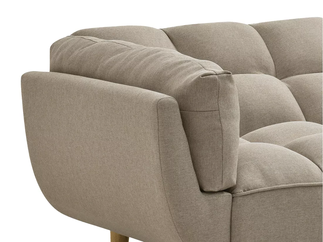 Canapé 3 places convertible clic-clac en tissu beige LOELINE