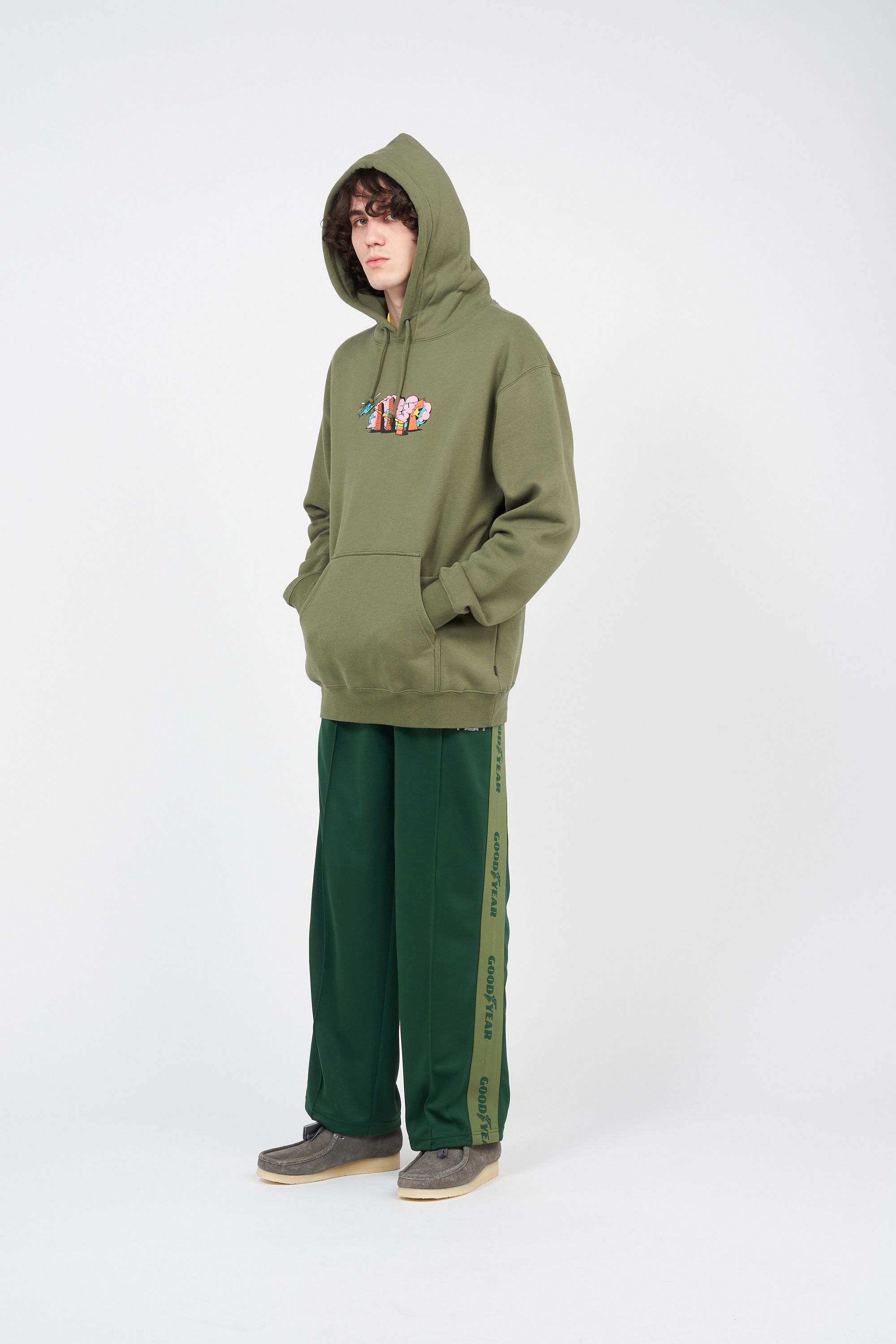 HUF hoodie STREET LEVEL Vert