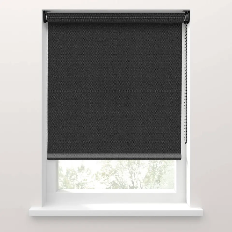 Fenstr rolgordijn Rimini screen - zwart (15047)