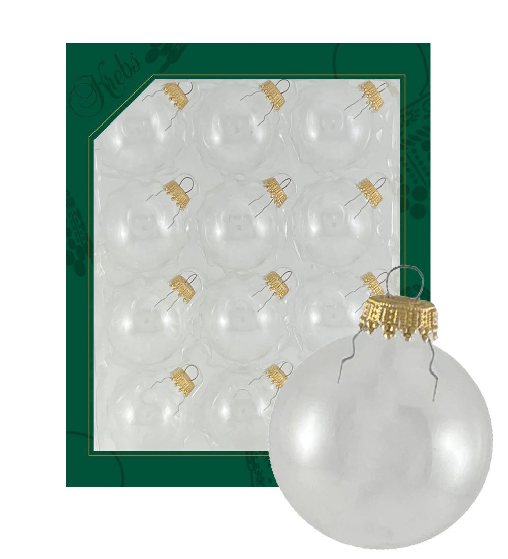 Kristalheldere kerstballen, 5 cm, met gouden kroon, 12 stuks, kerstballen, kerstversieringen, kerstbomen