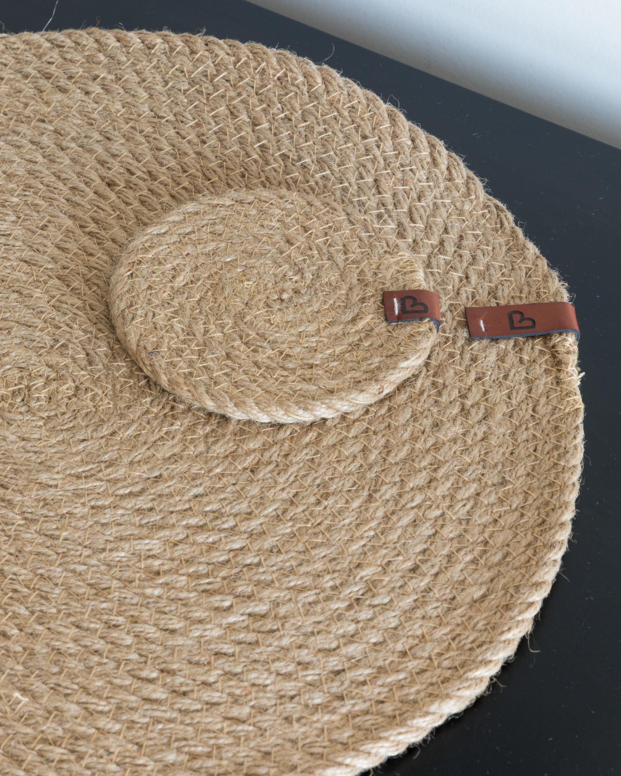 Placemats en onderzetters set MUNTRIES Natuurlijk Jute