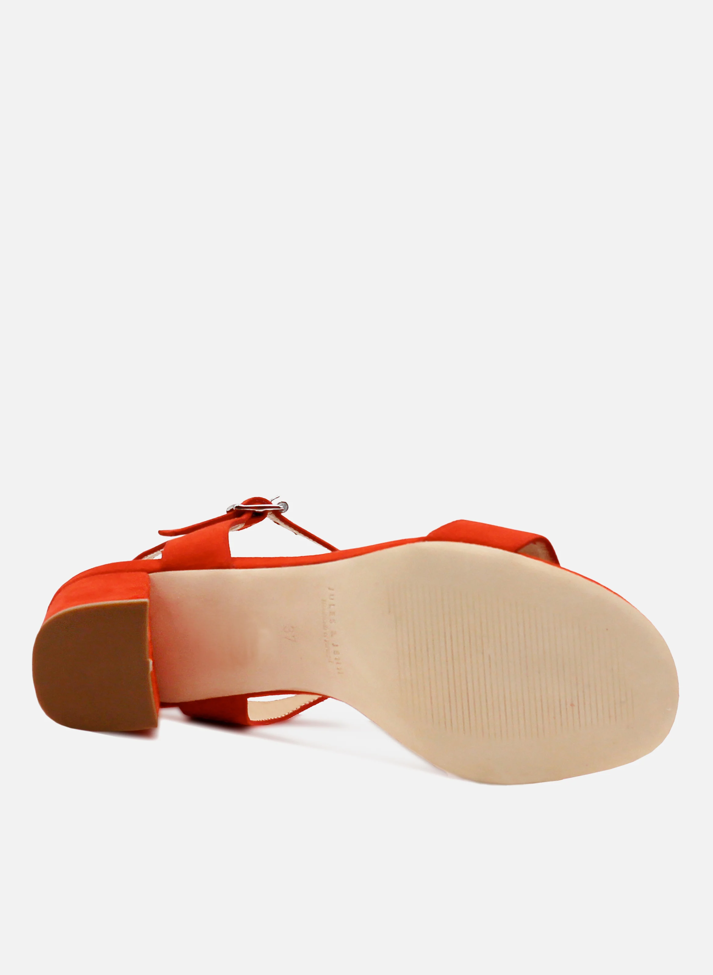 Sandales à talon cuir daim | Rouge