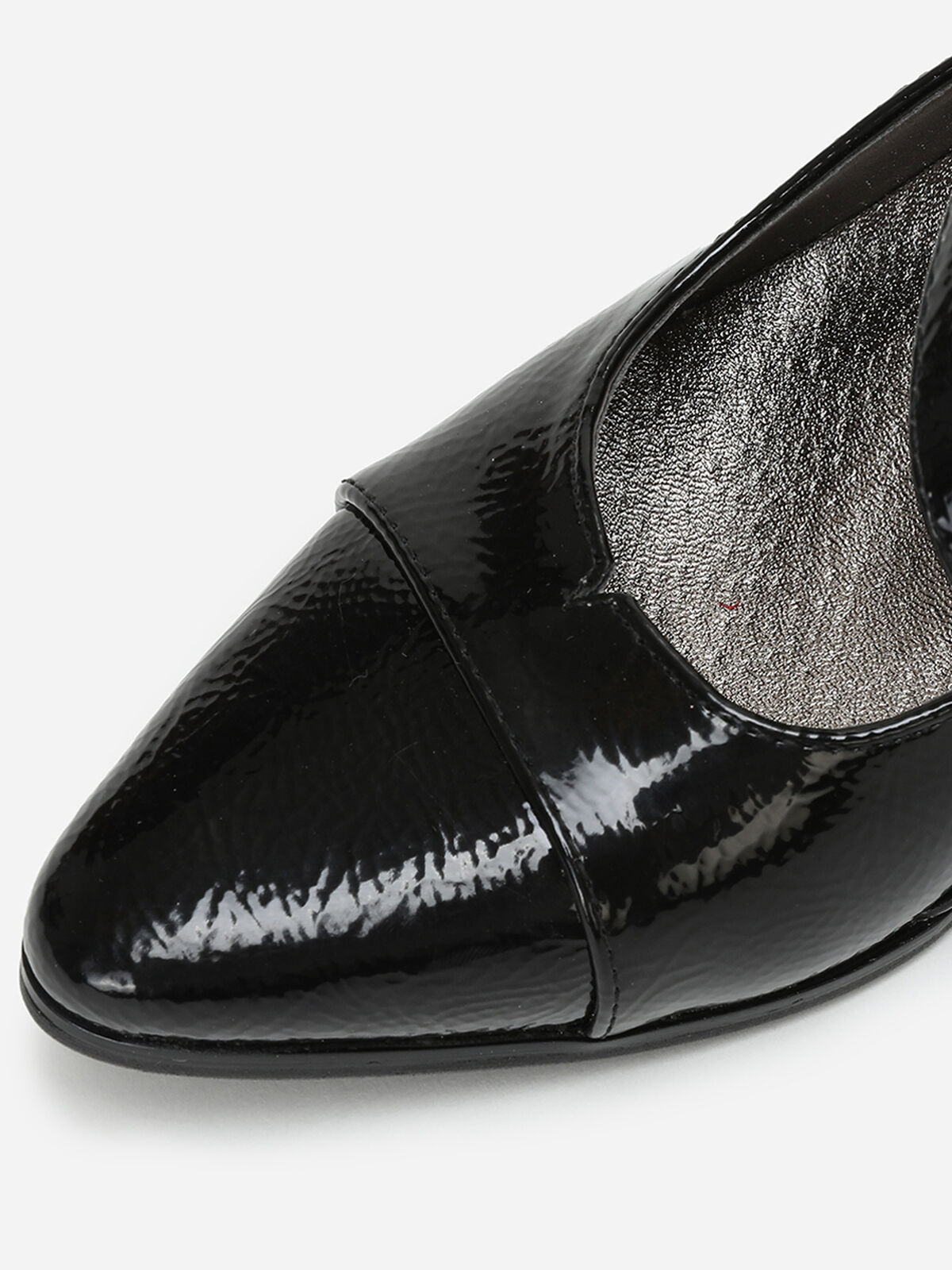 Escarpins vernis avec brides- Noir