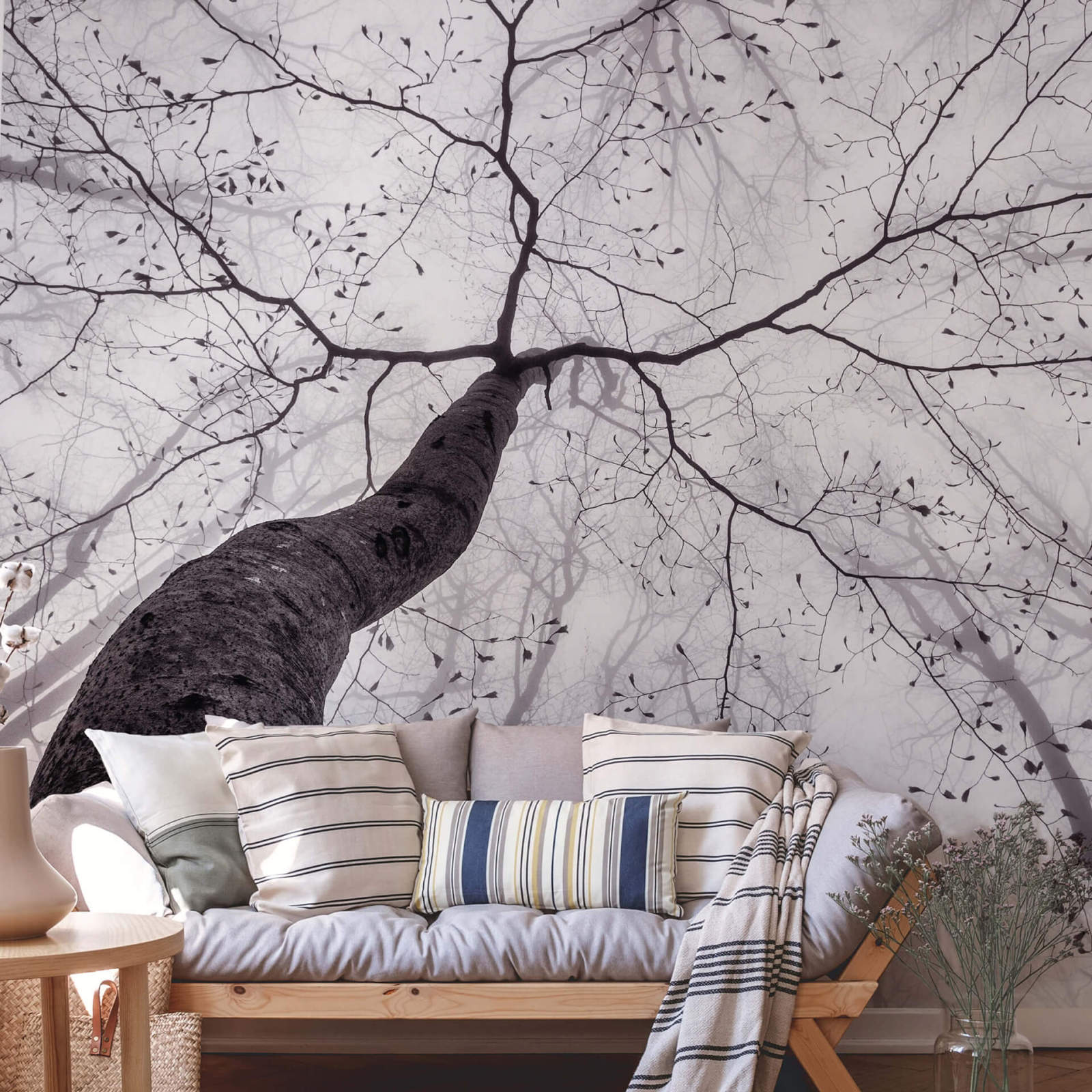 Fototapete DESIGNWALLS 2.0 - schwarz-weiß - Baum - 2,6 Meter