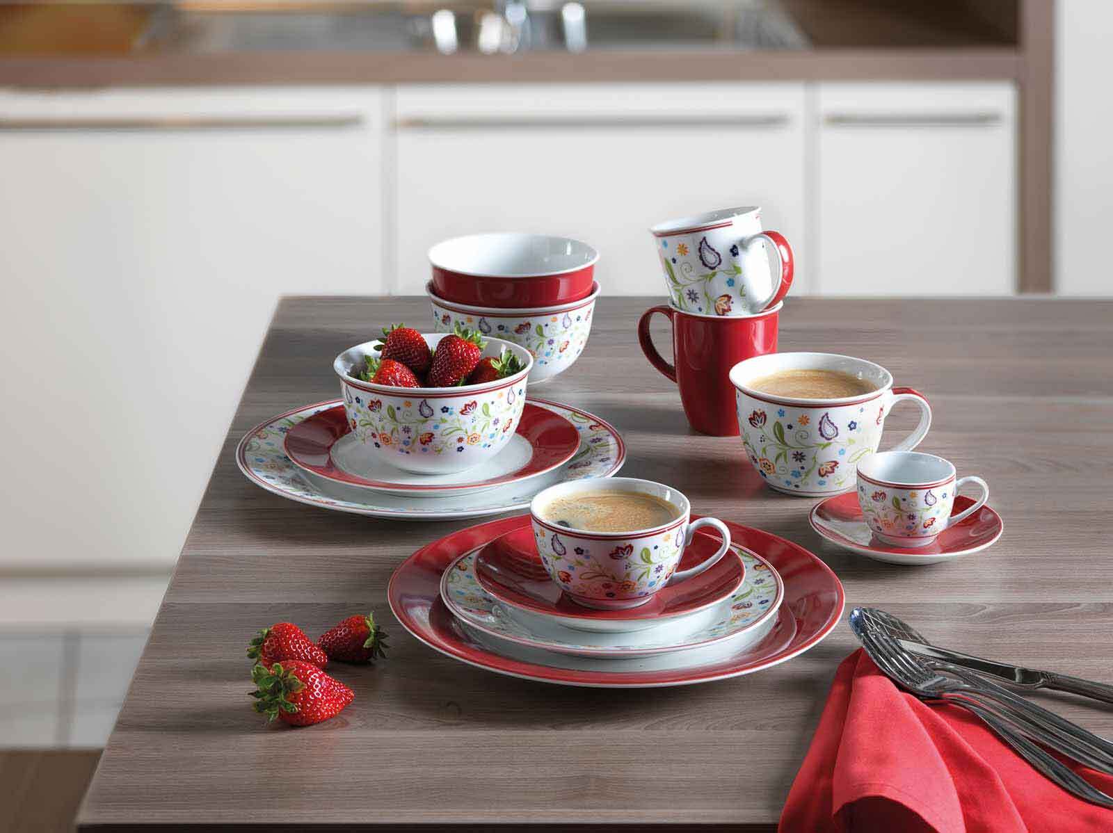 Ritzenhoff & Breker Kaffeetassen mit Untertassen Shanti 220 ml 6er Set