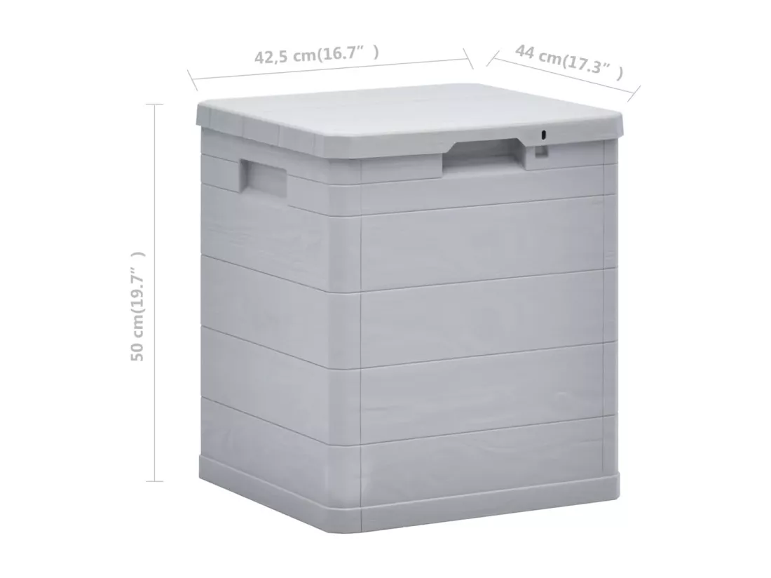 Boîte de rangement de jardin 90 L Gris clair