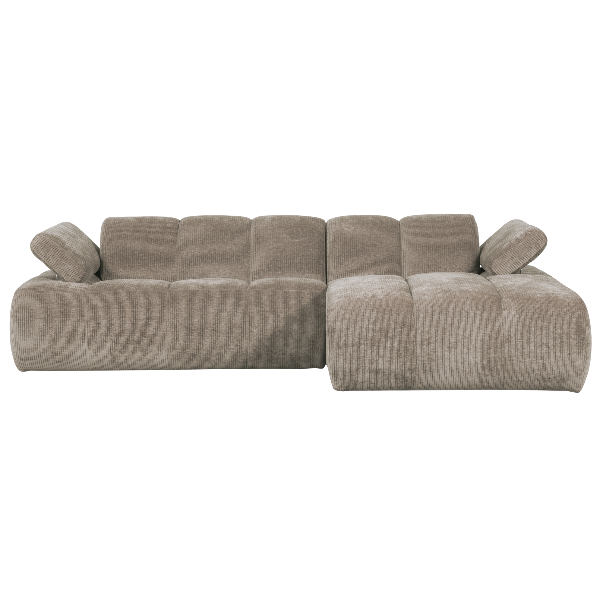 Chaise Longue Mojo Mojo Chaise Longue Rechts - Geweven Ribstof - Donkerzand