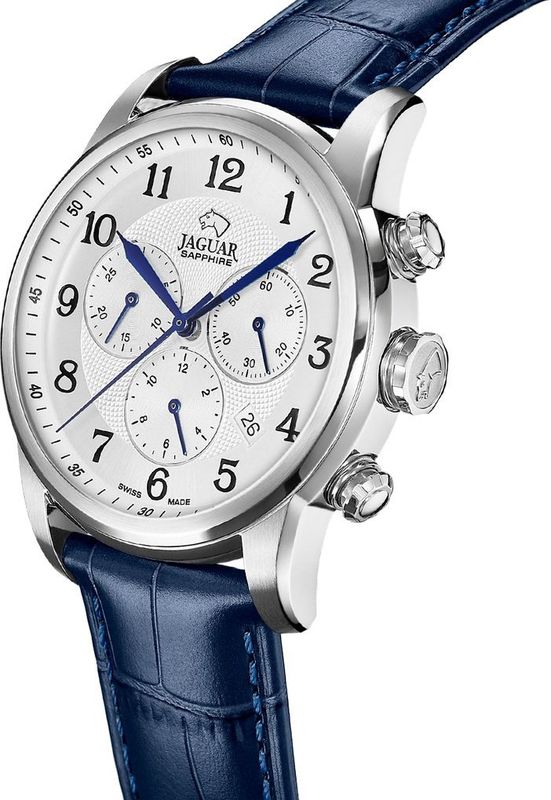 Jaguar - J968/4 Chronograaf Horloge - Zilver - Roestvrijstaal - Leer