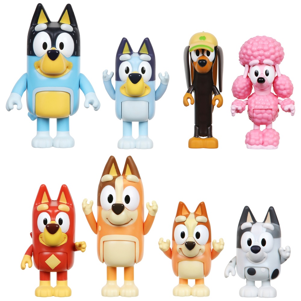 Bluey Familie & Freunde 8er-Figurenset